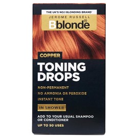 Jerome Russell Bblonde Copper Toning Drops - Non-Permanent Copper Hair Toner, Refresh & Maintain Copper Hair Dye, Add Drops in Shower with Shampoo or Conditioner, 50 Uses