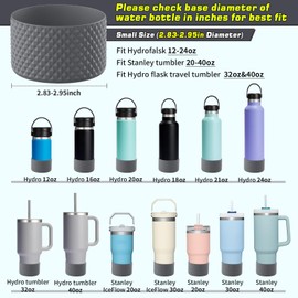 WUQID Water Bottle Boot, Diamond Silicone Boot Compatible with Stanleyy Tumbler 20-40oz & Hydroo Flask Bottle 12oz-24oz, Reduces Dents Sleeve Cover for More Bottles/Tumblers Bottom of 2.83-2.95in