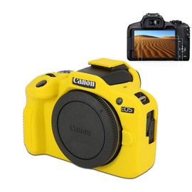 Pocoukate Case for Canon EOS R100 Camera, Soft Silicone Protective Cover Skin with EOS R100 Screen Protector Accessories for Canon EOS R100 Mirrorless Camera Silicone Case - Yellow
