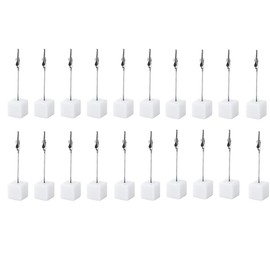 Alligator Clips with Wooden Base,Memo Clip Holder,Crocodile Memo Clip for Pictures Card Paper Note Clip,Shop Display Price Tag (White-20 Pack)