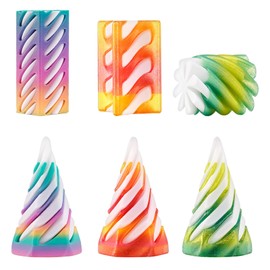 Pack of 6 3D Print Spiral Cone Fidget Toys, Impossible Cone, Pyramid Spiral Toy, Passthrough Sculpture, 3D Spiral Toy for Stress Relief, Funny Passthrough Pyramid Sculpture