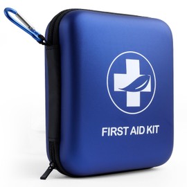 Mini First Aid Kit, 163 Pcs Small Medical Kit, Emergency First Aid Supplies and Survival Kit with Hard Shell - Perfect for Travel, Home, Outdoor, Office, Camping, Hiking