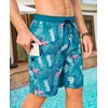 Gleeease Mens 9 inch Swim Trunks with Compression Liner Quick