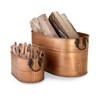 Plow & Hearth Vintage-Style Antique Copper Galvanized Steel Firewood Bucket