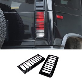 Tail Light Cover Guard Fit for 2003-2009 Hummer H2, ABS Tail Brake Light Lamp Covers, Tail Light Lamp Cover Guard Trim Frame Bezels Decoration, 2PCS (Bright Black)
