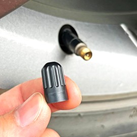 TPMS Tire Valve Stem Covers Plastic Car Tire Caps Black Long Valve Stem Caps with Gasket Universal Tire Replacement Kit for TPMS20008 Valves, Airtight Seal, Light-Weight, Corrosion Resistant (12 Pack)