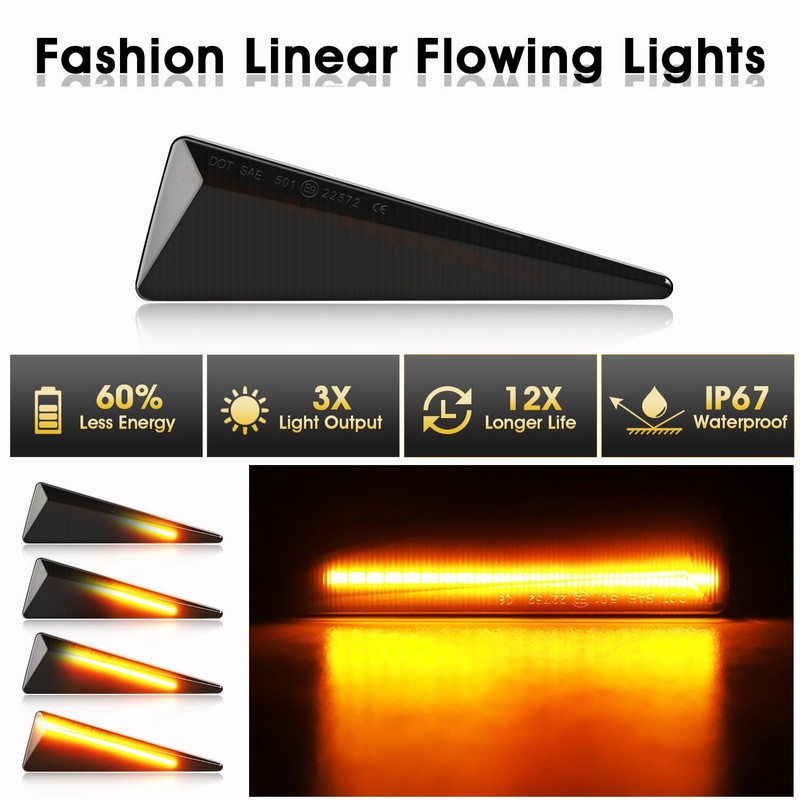WinPower Side Indicator Lights Side Marker Lights Compatible with Renault