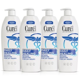 Curel Daily Healing Body Lotion for Dry Skin, Dermatologist Recommended Hydrating Body Lotion with Advanced Ceramides Complex, 20 Oz, Pack of 4