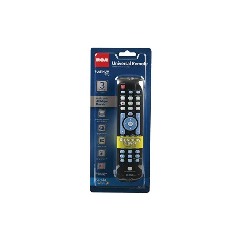 RCA Three-Device Universal Remote, Black