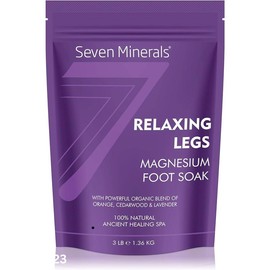 Seven Minerals Magnesium Flakes 3lb – Daily Soothing Foot Soak for Tired Legs & Cramps – Relaxing Cedarwood & Lavender Formula for Nails & Comfort - Scent: Mg RLS Flakes