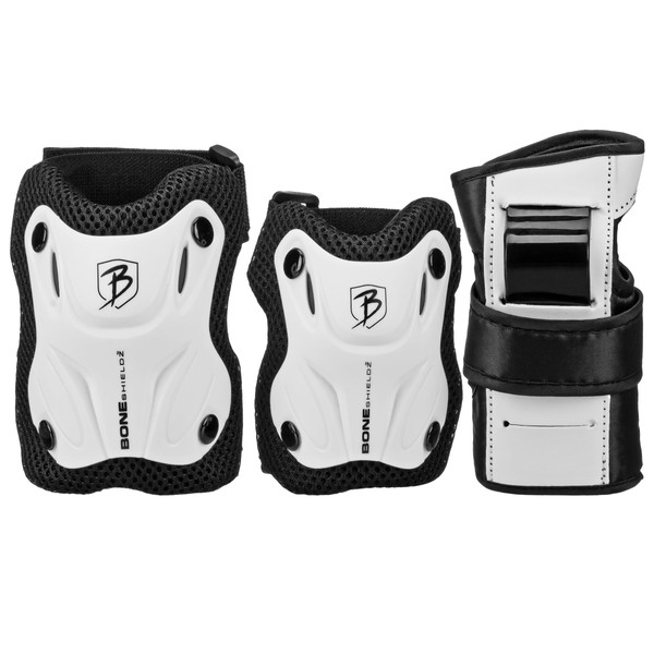Roller Derby Guard Cruiser 3000 Tri-Pack Protective Pads, Youth, Black/White