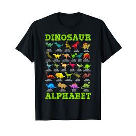 Types of Dinosaurs Alphabet A-Z ABC Dino Boys Kids Girls T-Shirt
