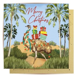 La La Land Greeting Card Outback Christmas Emu