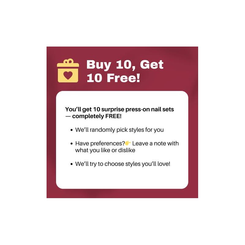 Buy 10 Get 10 Free! [Machine-Made] 24pcs Press-On Nails with