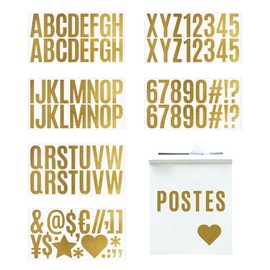 Alphabet Stickers (6 Pieces) Alphabet Stickers Letter Stickers Set, Monogram Labels (Gold) for Signs, Mailboxes, Kitchens, Doors, Businesses, Address, Etc