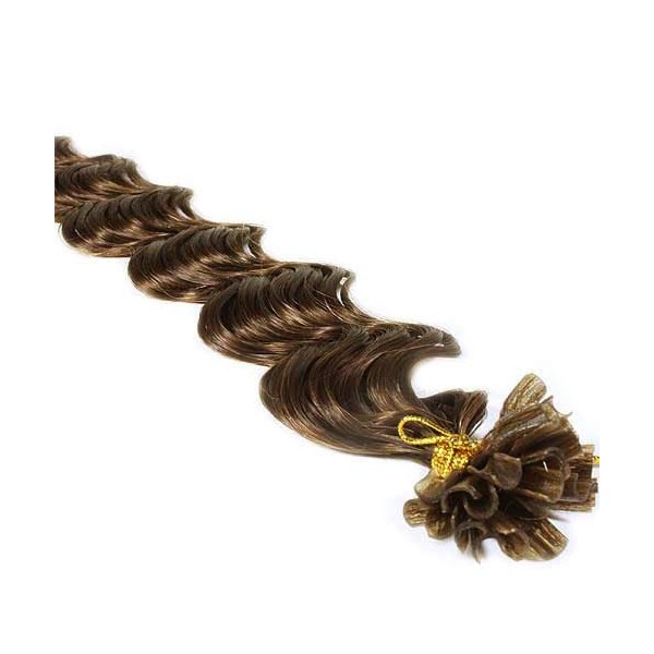 200 Strands Deep Wave Curly Pre Bonded U Nail Tip