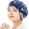 2 Pieces Of Floral Printed Shower Cap, Women'S Shower Cap,
