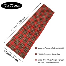 Tartan Plaid Table Runner for Home Kitchen Dinner Party Holiday Christmas Table Decorations - Scottish Christmas Table Runners 72 Inch