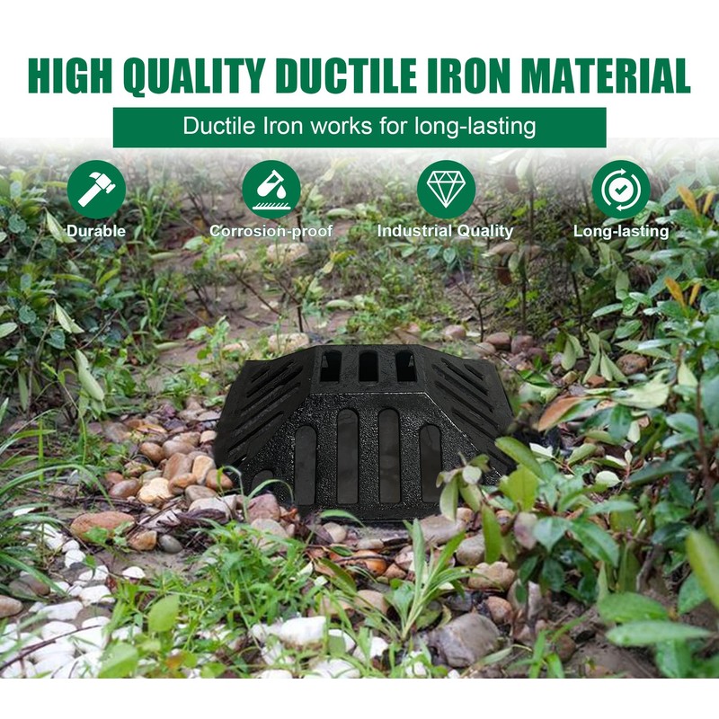 Ductile Iron Atrium Grate and Frame,18x18in Square Beehive Catch Basin