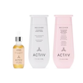 ACTIIV Ultimate Power Trio para mujer | Estimula el cabello de aspecto más completo, fortalece, calma el cuero cabelludo, incluye champú, acondicionador y suero, vegano, seguro para todo tipo de