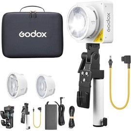 GODOX ML100BI - Luz de video, salida de 120 W, temperatura de color 2800-6500 K, luz de video portátil LED de doble temperatura de color ≥97 TLCI ≥98, 11 efectos de iluminación diferentes, de mano con