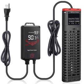 Cyitimo Aquarium Heater 1000W Submersible Fish Tank Heater with Double Quartz Tubes and LED Display Temperature Controller for 150-300 Gallon, Suitable for Saltwater and Freshwater