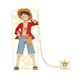 One Pieces Anime Luffy Shanks Uta Book Mark - Brass Metal Bookmark, Stationery School Supplies, Gift for Book Lover, Friends, Anime Fans Collection (Luffy)