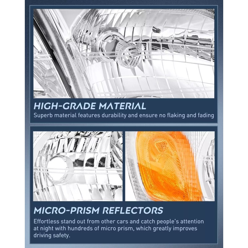 Nilight Headlight Assembly Compatible with 1997-2005 Chevy Venture