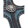 Western Elegance Turquoise Wall Cross – 7.5" Decorative Resin Cross