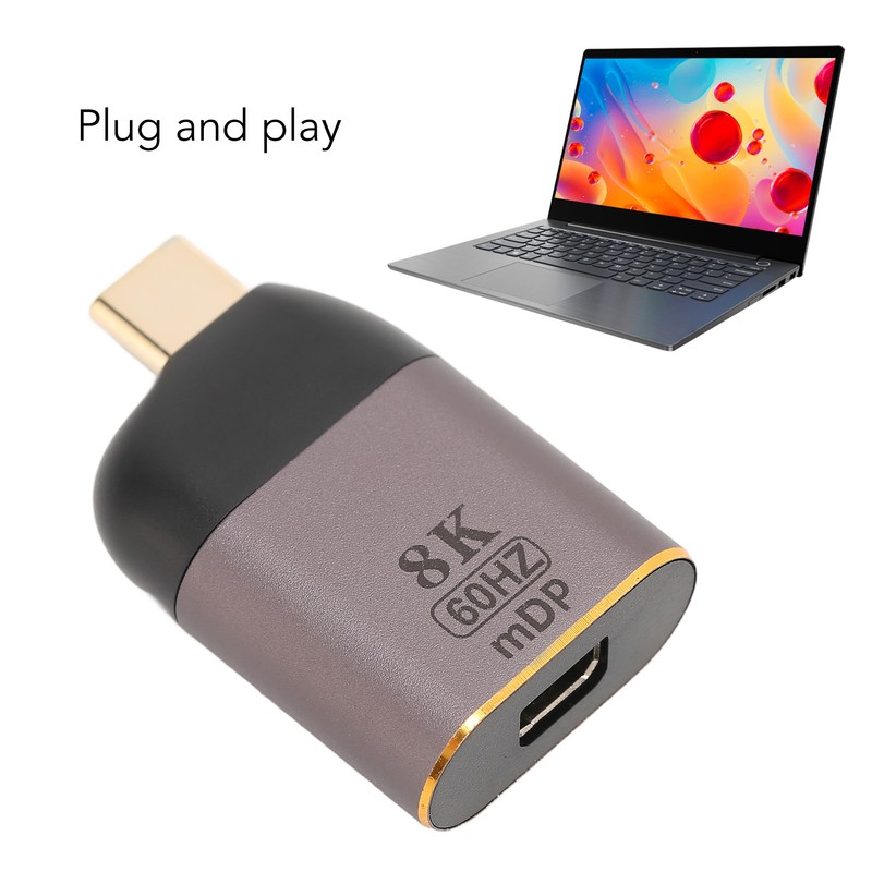 USB C to DisplayPort Adapter 8K 60Hz Aluminum Alloy Plug