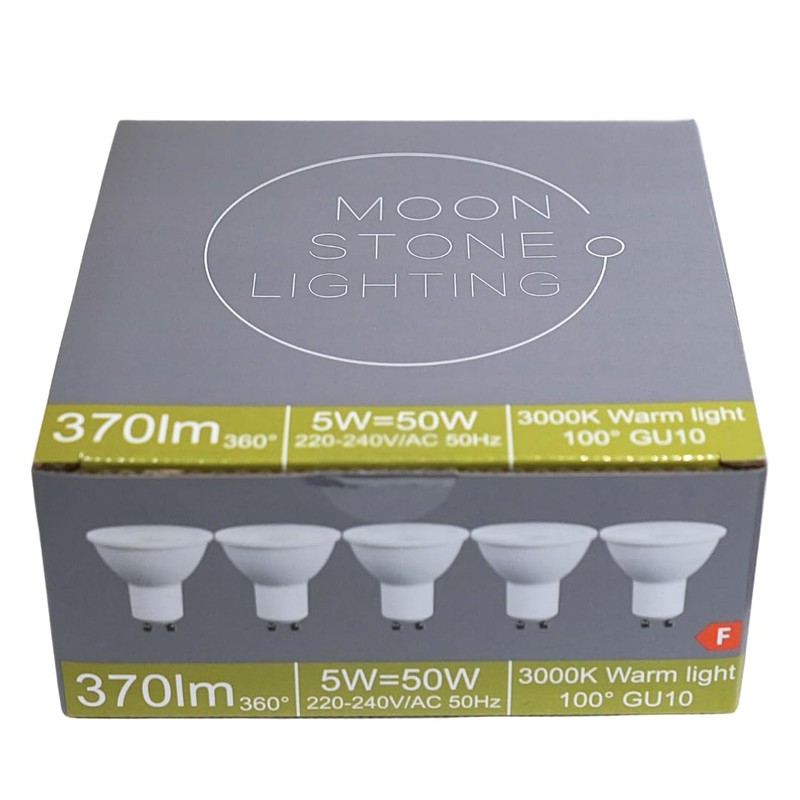 Moonstone Lighting® LED GU10 Warm White 5W LED Lamps 338lmns