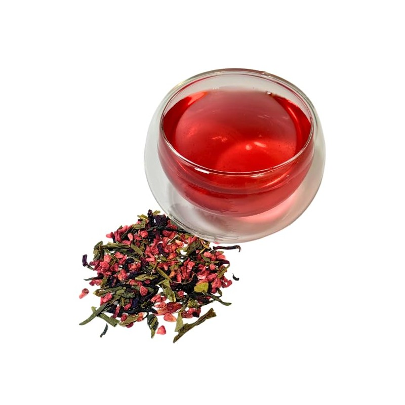 Raspberry Velvet Green Tea, High Caffeine, Loose Leaf, 2 oz