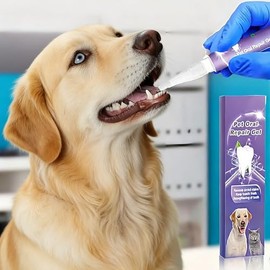 Cepillo de Dientes con Gel Integrado para Perros y Gatos, Kit 2 Piezas Cerdas Suaves, Limpieza Dental Profunda y Aliento Fresco para Todas las Razas