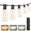 Brightever Dimmable Outdoor String Lights with Remote, 3 Colors in