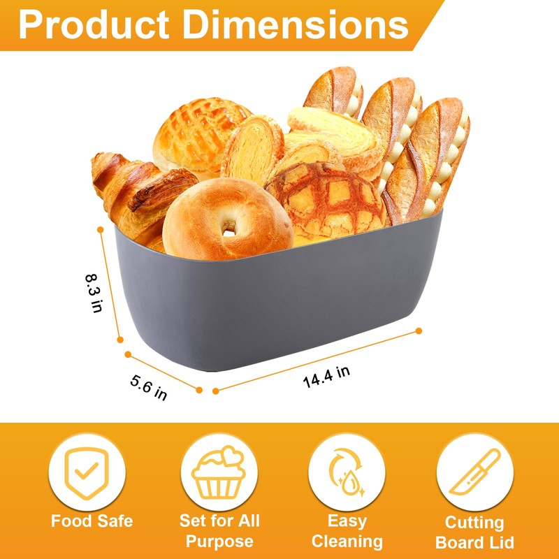 Nomotruc Bread Box with Cutting Board Lid Made with Bamboo