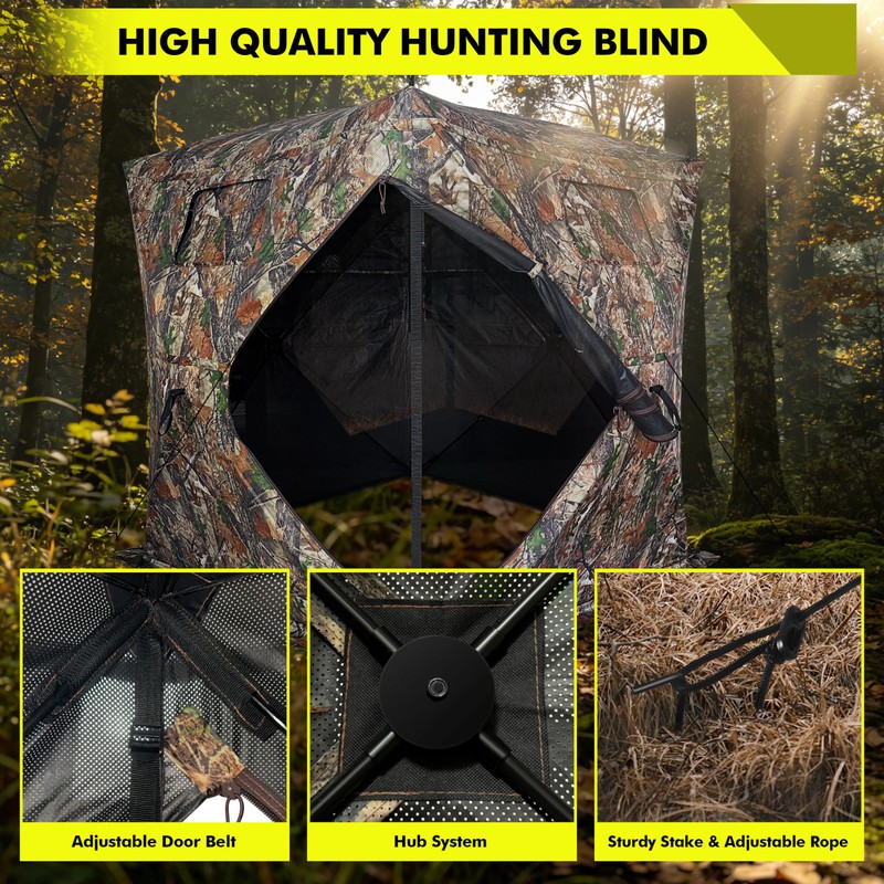 Greenecocs Hunting Blind 360 Degree 2/3 Person Pop Up Ground