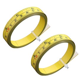 2 Packs Adhesive Measuring Tape, Yellow Adhesive Tape Measure Dual Metric & Imperial Scales, Stick on Tape Measure for Woodworking Drafting Crafting Left to Right Reading