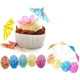 50 Pcs Colorful Paper Cocktail Umbrella, Paper Cocktail Decoration Umbrella, Tropical Drinks Umbrella for Bar, Tropical Party or Beach