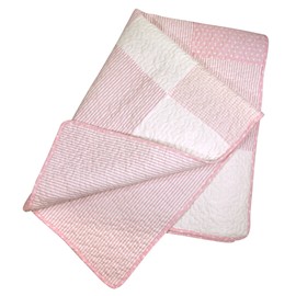 Stephan Baby Reversible Pieced Crib Quilt, Pink and White Vintage Dot