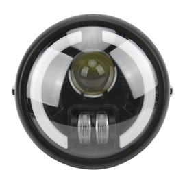 Tbest Headlights Round Angel Eyes,6in Motorcycle LED Headlight Vintage Angel Eyes Universal Replacement for Cruiser Choppers Cafe Bobber