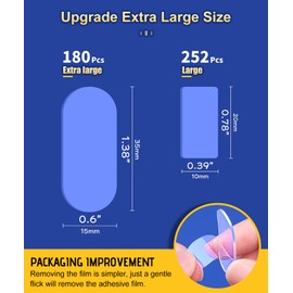 PHIXBEAR Extra Large Mounting Putty No Residue, Strong Double Sided Glue Adhesive Dots Clear Museum Sticky Tack, Picture Hanging Strips Fixed Posters Decor Craft, 0.6 x 1.38 in (180 Pcs)