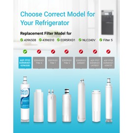 AQUA CREST 4396508 Replacement for Whirlpool 4396510, EDR5RXD1, NLC240V, PNL240V, 4396508p, 4396547, 4392857, 9010, LC400V, WF-NLC240V, 46-9010, Everydrop Filter 5 Refrigerator Water Filter, 3 PACK