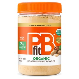 PBfit 15 Ounce Organic Peanut Butter Powder, Powdered Peanut Spread from Real Roasted Pressed Peanuts, 7g of Protein 7% DV, Gluten-Free, 60 calories, 87% less fat (Pack of 1)