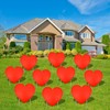 10-Piece Valentine's Day Outdoor Decorations: Large Double-Sided Red Heart Design Signs with Stakes for Romantic Love Wedding Engagement Anniversary Patio Pathway Lawn Decor