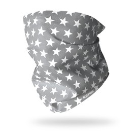 Ruffnek GREY STAR Multifunctional Headwear Neck warmer Snood Tube Scarf - Men, Women & Children - One Size