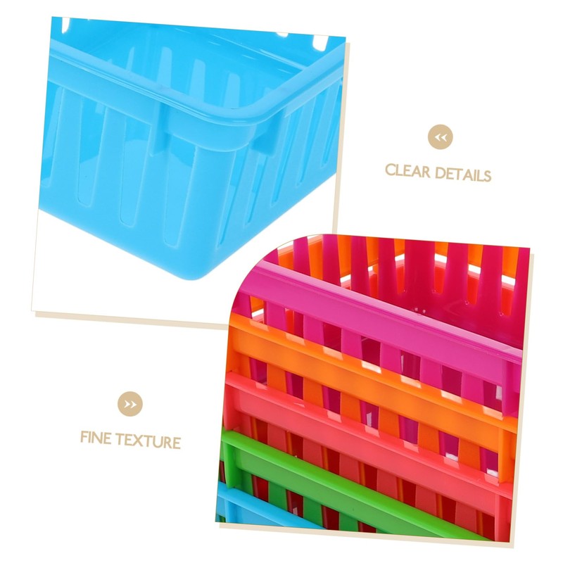 NUOBESTY 6pcs Plastic Desktop Storage Stationery Organizers Colorful Baskets for