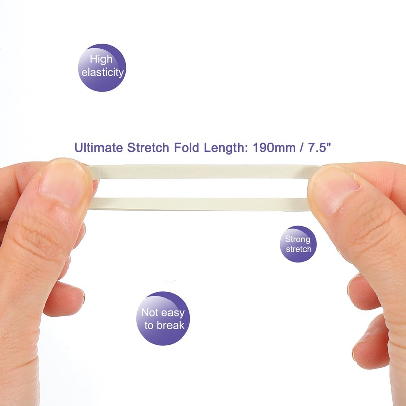 MECCANIXITY 60 Pack Rubber Band Stretchable Rubber Elastic Band White