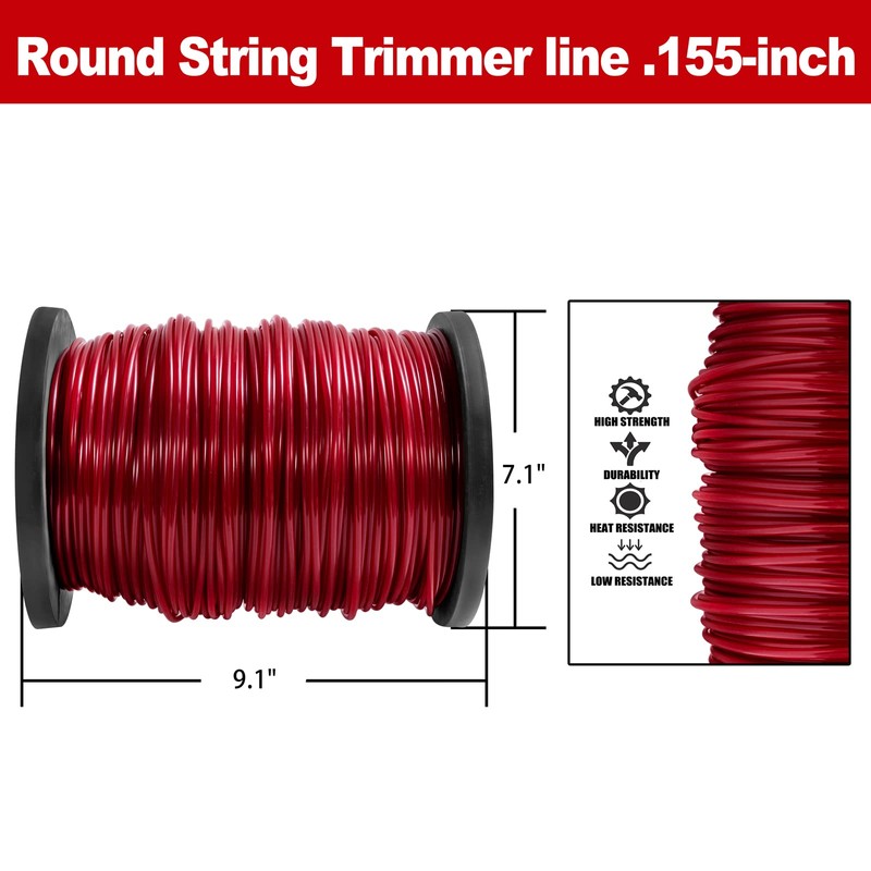 Cluparis .155-Inch 5-Lb Heavy Duty Trimmer Line, Commercial Round Weed