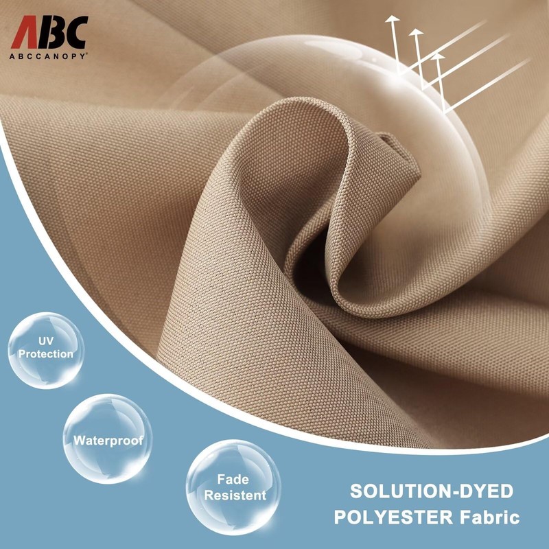 ABCCANOPY Outdoor 11FT Solar Led Patio Umbrellas with 32LED Lights