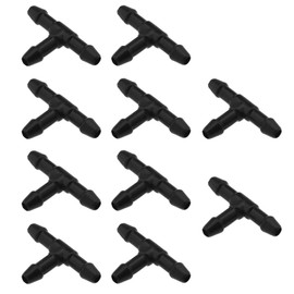 ECSiNG Pack of 10 T-shape car windscreen wipers, splash hose connector, 3-way adapter, black, universal car spare parts